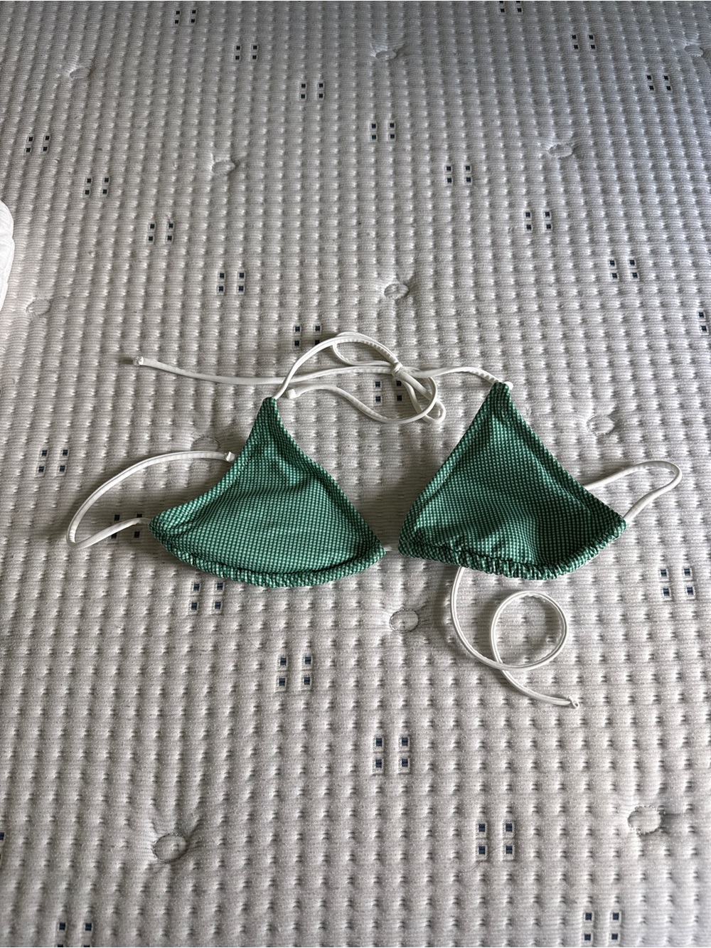 wild fable Green Triangle Bandeau Bikini Top with White Straps